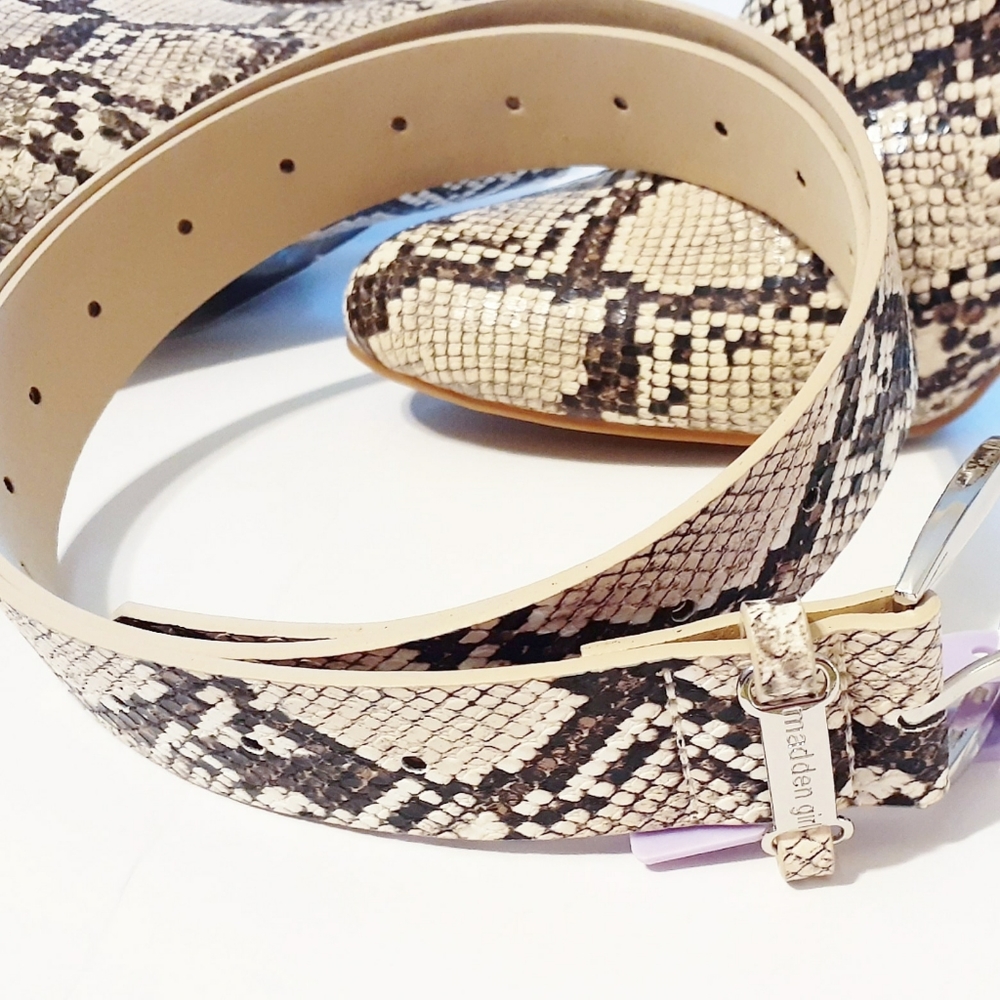 💎NWT Madden Girl Faux Leather Snake Print Belt